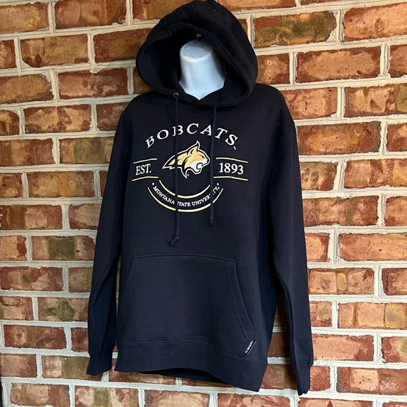 Montana State Bobcats Navy Embroidered Hoodie. Medium - Picture 1 of 10